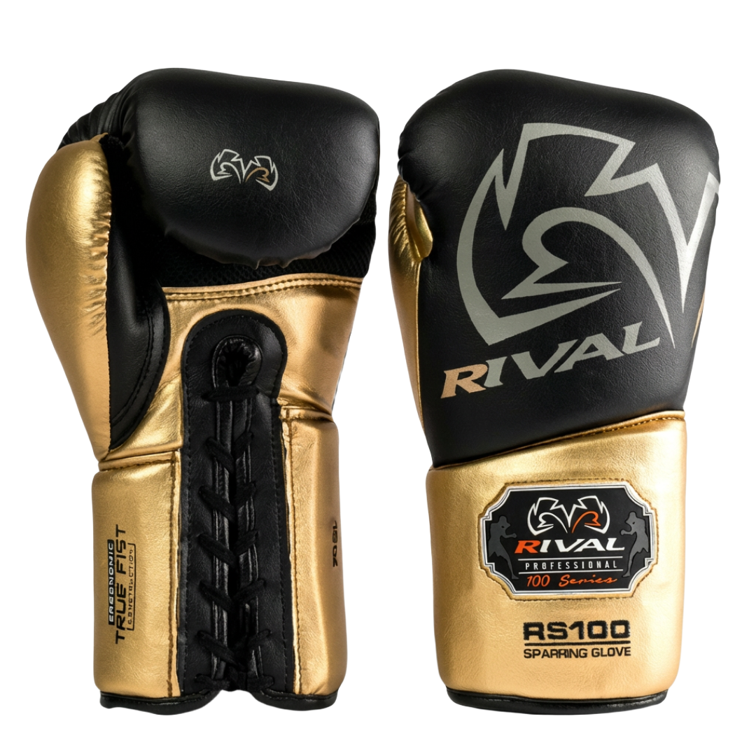 Black & Gold Rival RS100 Professional Sparring Gloves