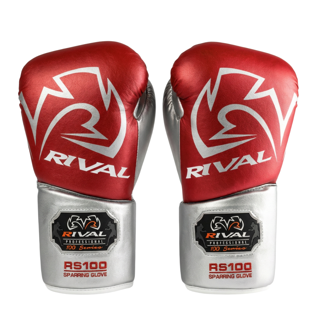Red & Silver Rival RS100 Professional Sparring Gloves